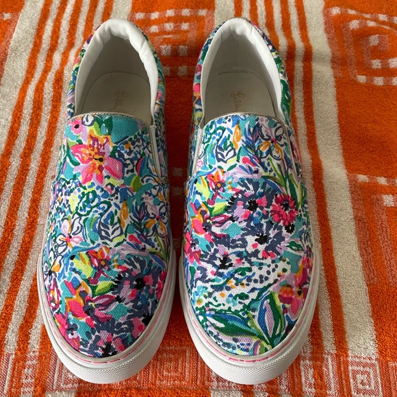Lilly Pulitzer Julie Sneaker Amalfi Blue Alligator Isle - Picture 3 of 12